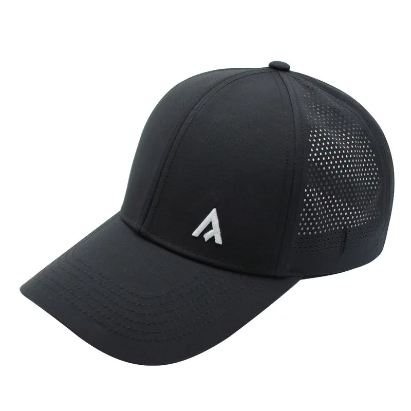 Custom Mens Baseball Hats Sports Laser Hole Boring Hole Breathable Curve Brim Perforated Performance